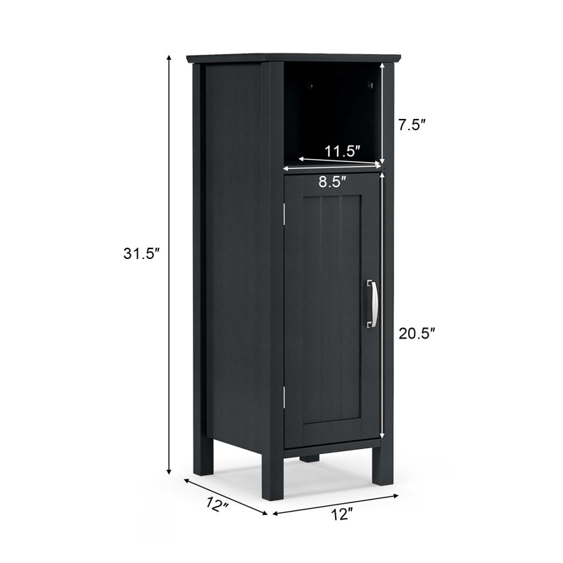 Amany Freestanding Bathroom Cabinet, Black