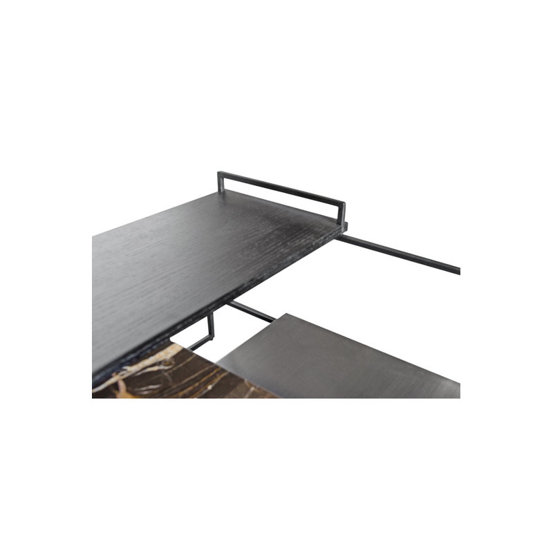 Marble Coffee Table, Black, 15" H x 24" L x 24" W