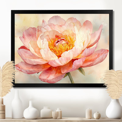 «Water Lily Peony Simplicity Bloom I», art mural pivoines