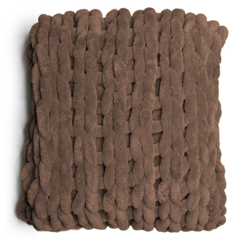 Jeté tricoté en chenille Donna, rouille