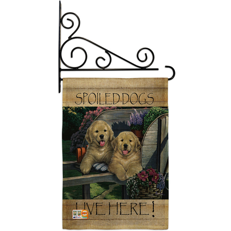 Wagginge sur le côté pour le en toile jute à 2 côtés 19 x 13 po drapeau de jardin