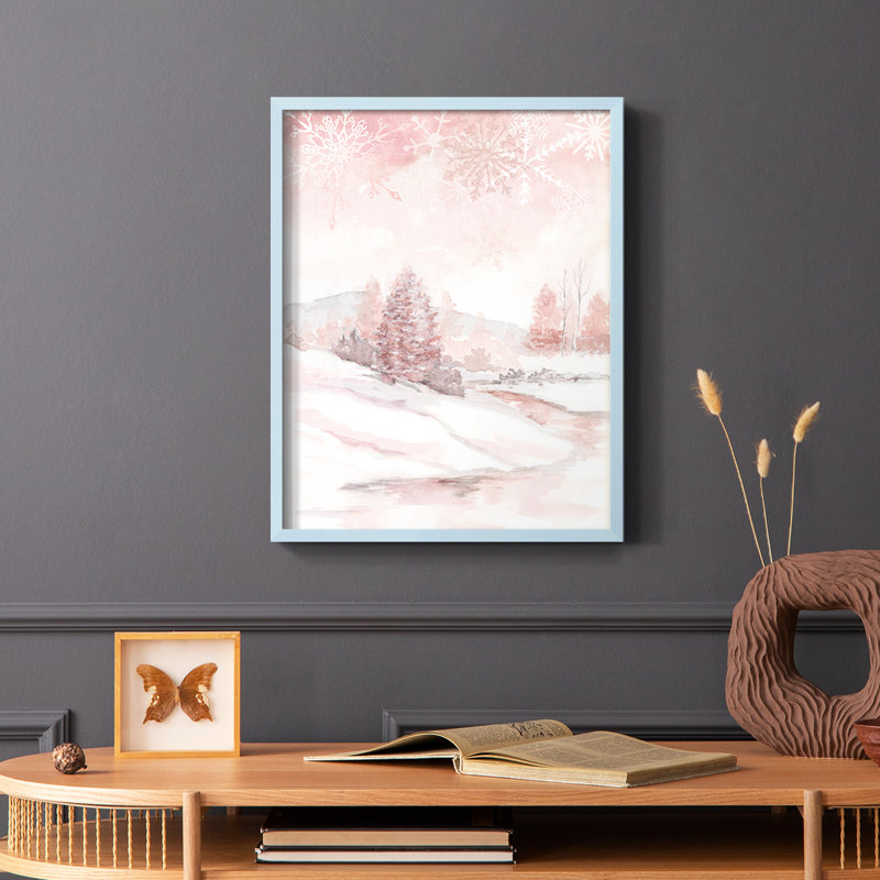 «Blush Winter», reproduction encadrée - bois massif, Bleu, H 10 po x l 8 po