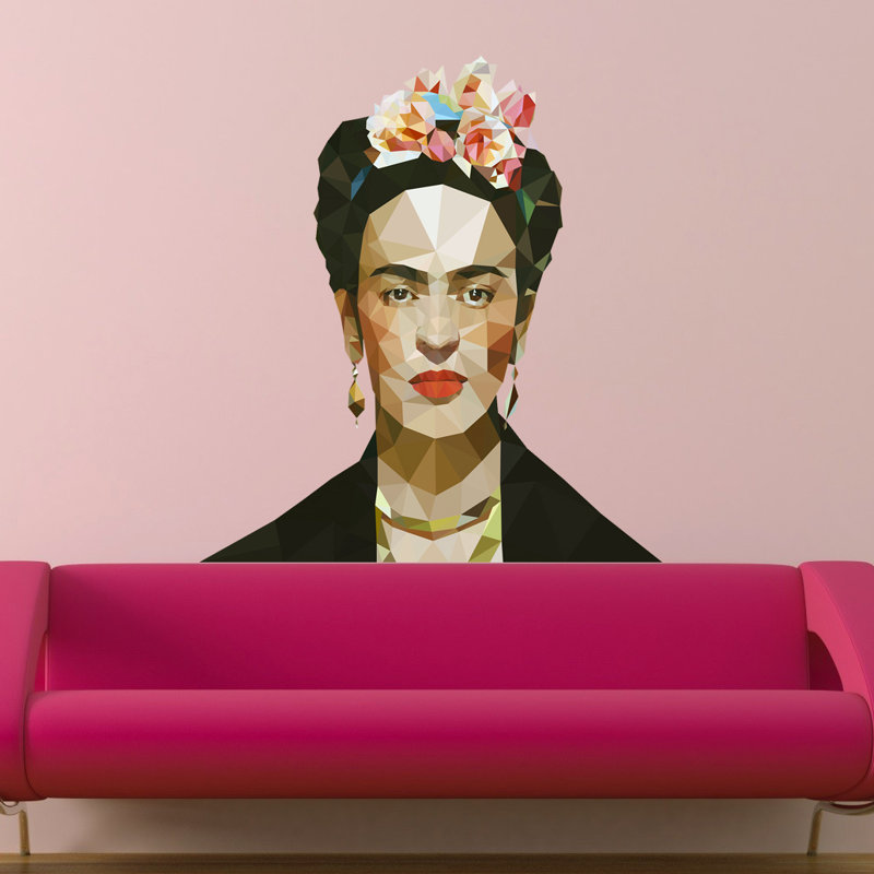 Décalcomanie murale polygonale Legend Woman, H 50 po x l 46 po