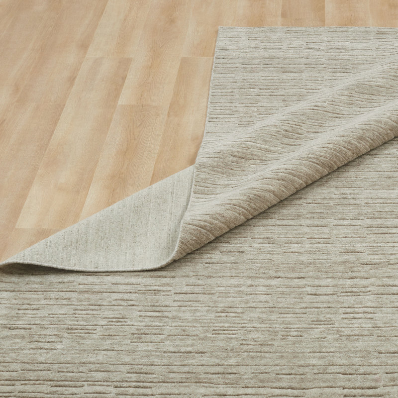 Luxe Warm Sand Wool Area Rug, Rectangle 3'6" x 5'6"