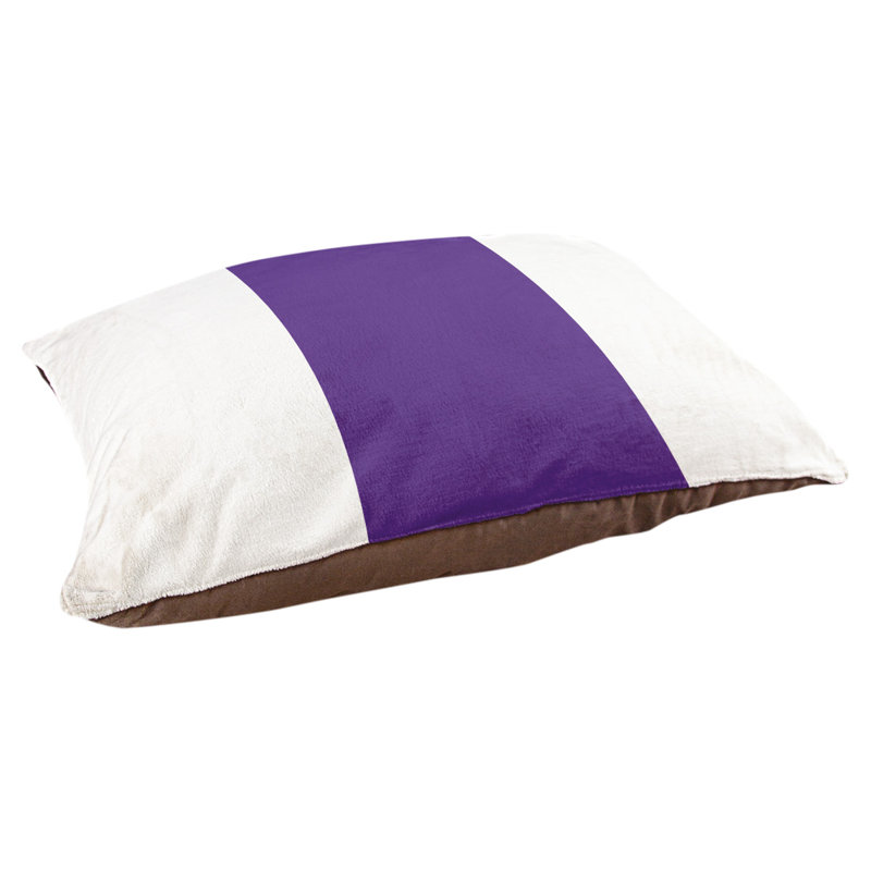 Coussin Minnesota, Blanc / mauve, Grand (l 50 po x P 40 po x H 7 po)