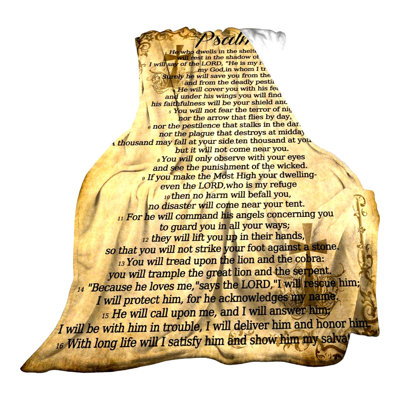 FaithShield Psalm 91 Cozy Blanket - Soft, Lightweight, and Warm Religious Throw