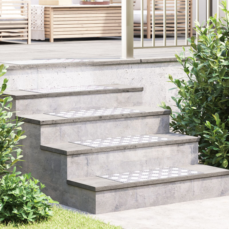 Metal Anti-Slip Stair Treads, Rectangle 30cm x 60cm, Silver