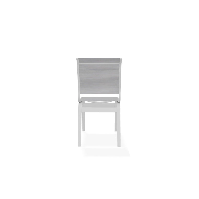 Chaise d'appoint de salle à manger Hiraku, Blanc texturé, Abalone