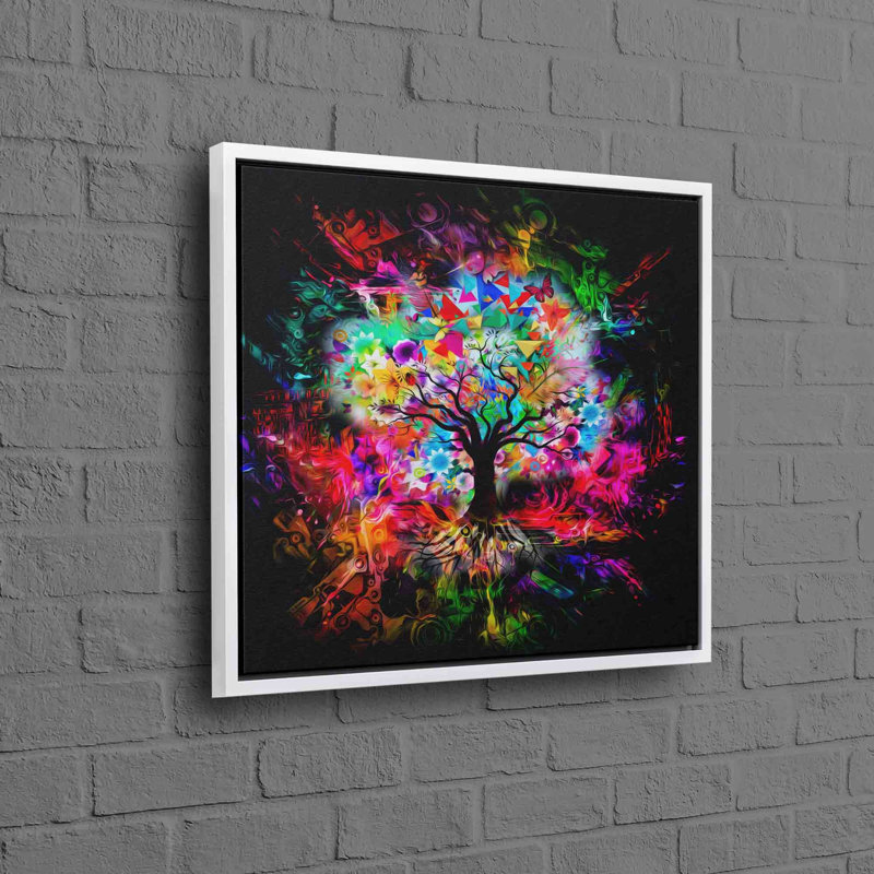 Print on Canvas, 40 cm H x 40 cm W, White, Framed Print without Mat