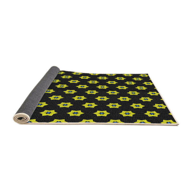 Tapis jaune / noir Power Loom, Carré 5 pi