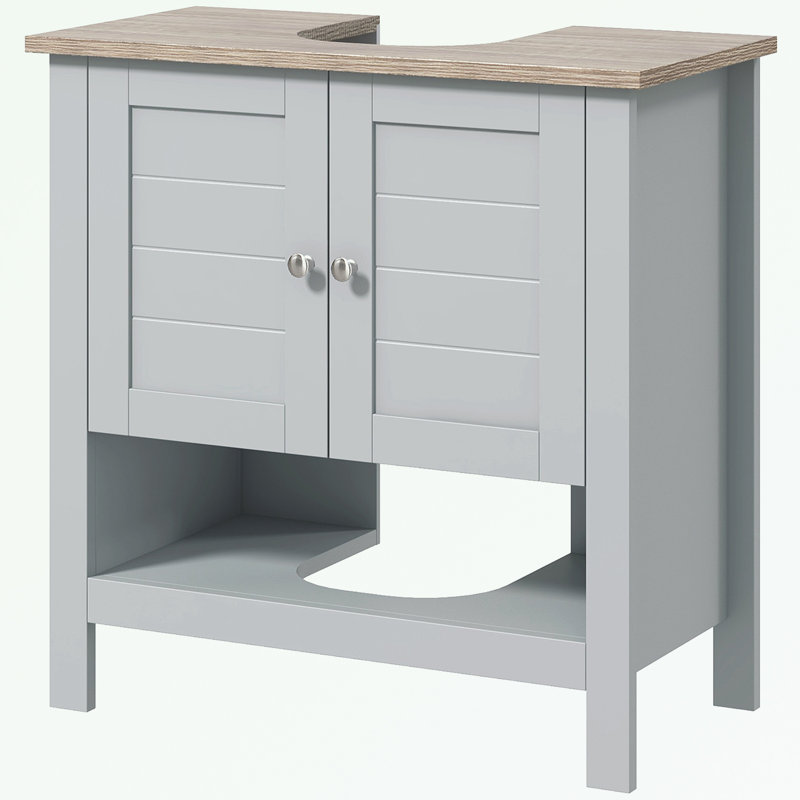 Bathroom Vanity with Adjustable Shelf and Open Bottom Shelf