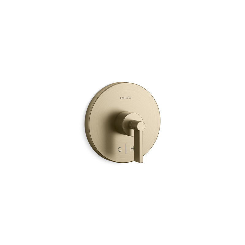 One™ Thermostatic Trim, Lever Handles, Brushed French Gold