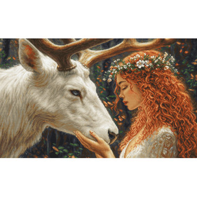 The Gentle Spirit of the Forest Counted Cross-Stitch Kit by Luca-S B724L