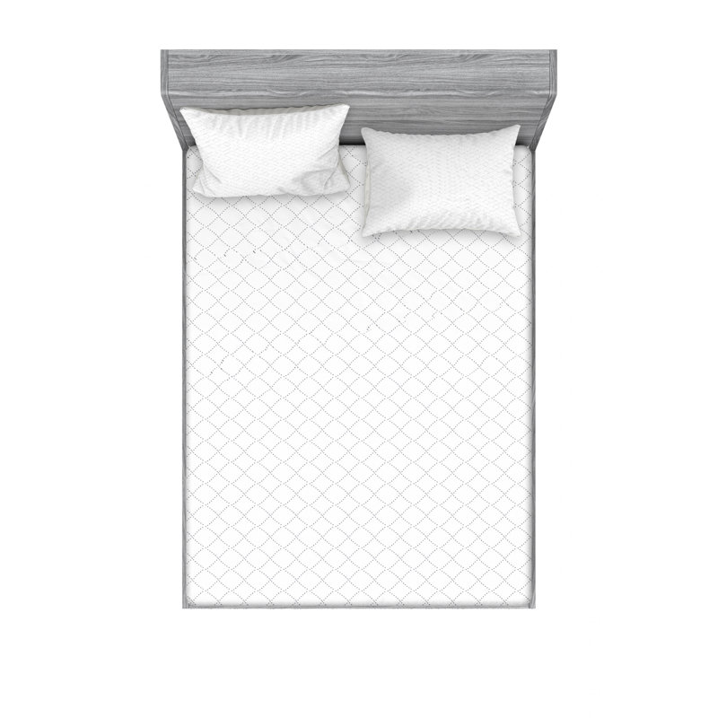 Microfiber Geometric Sheet Set, Queen Sheet Set with Fitted Sheet, White/Gray Geometric