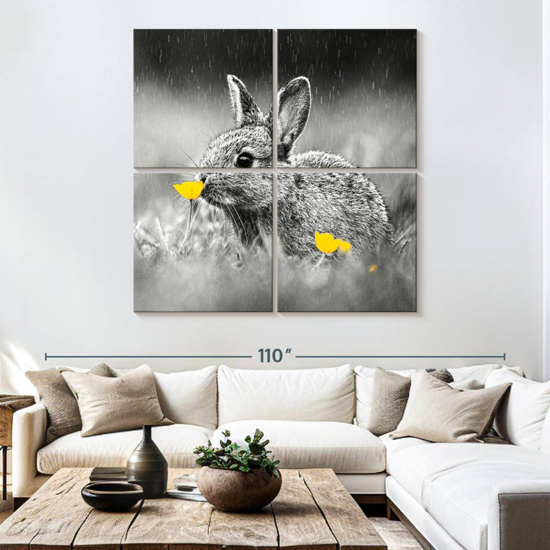Brampt Bunny Sniffing Flower Pop, 74" H x 74" W