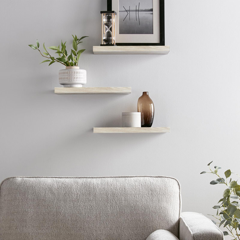 Ensemble de 3 tablettes flottantes, Naturel / naturel