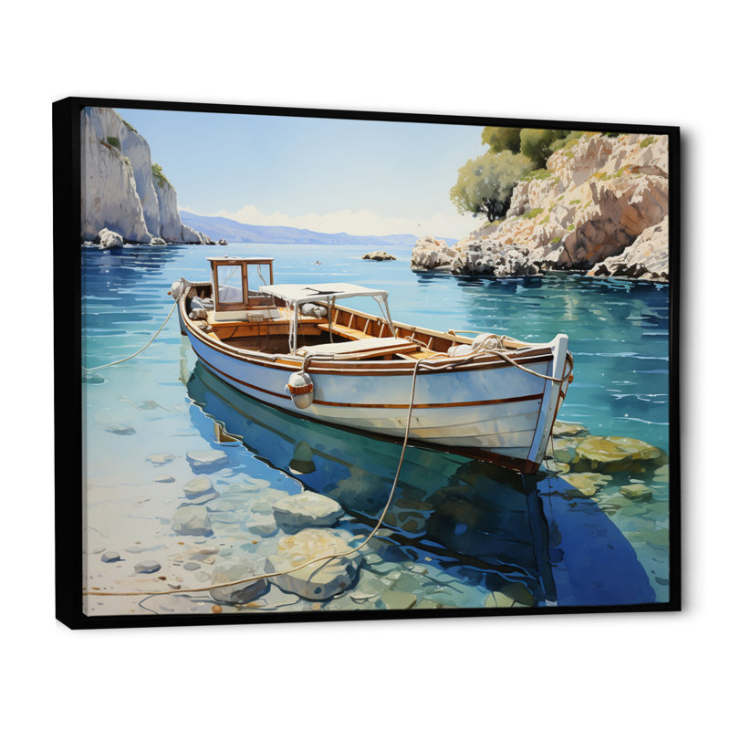 Navagio Beach Zakynthos IV sur toile, Cadre flottant noir, H 24 po x l 32 po x P 1 po