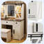 Miroir de coiffeuse lumineux avec tabouret de rangement et station de charge