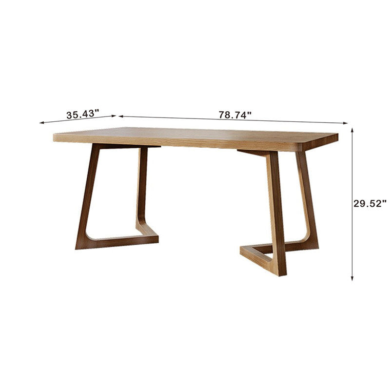 Solid Wood Writing Desk, 29.52" H x 78.74" W x 35.43" D