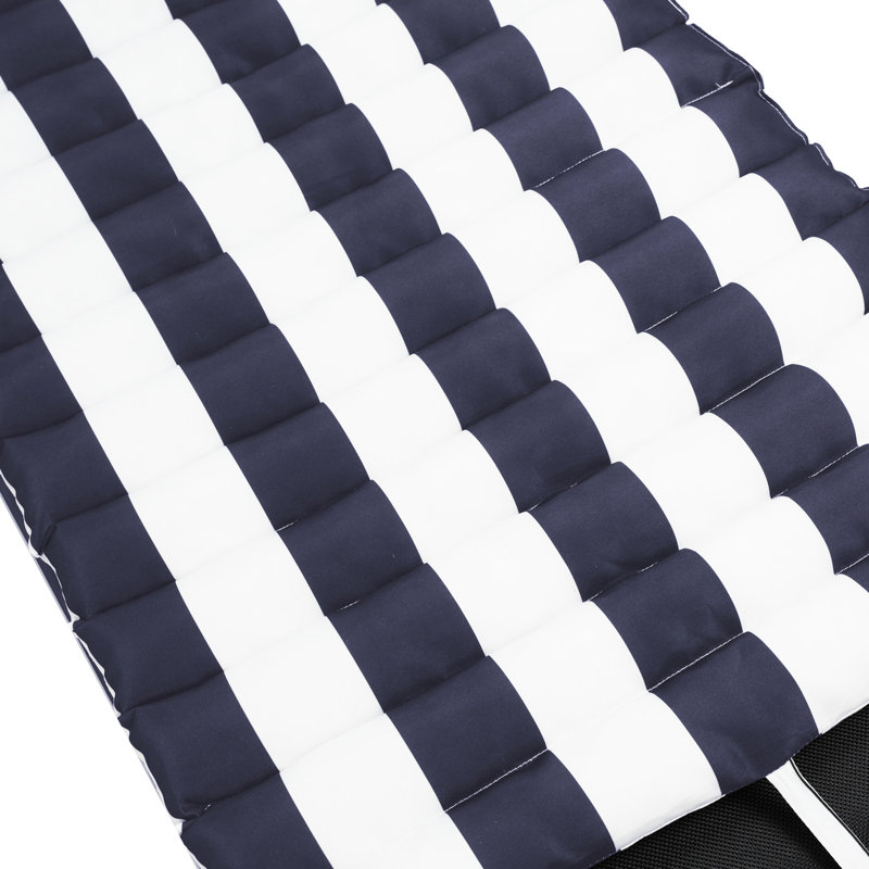 2 pièces - Coussin de siège de patio rayé bleu et blanc - Coussin de chaise à rayures