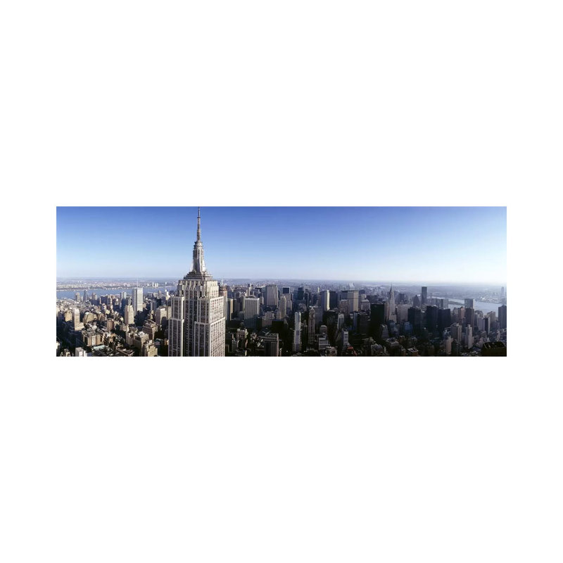 Aerial View Of A Cityscape, Empire State Building, Manhattan, New York City, New York State, USA - Wrapped Canvas Panoramic Print
