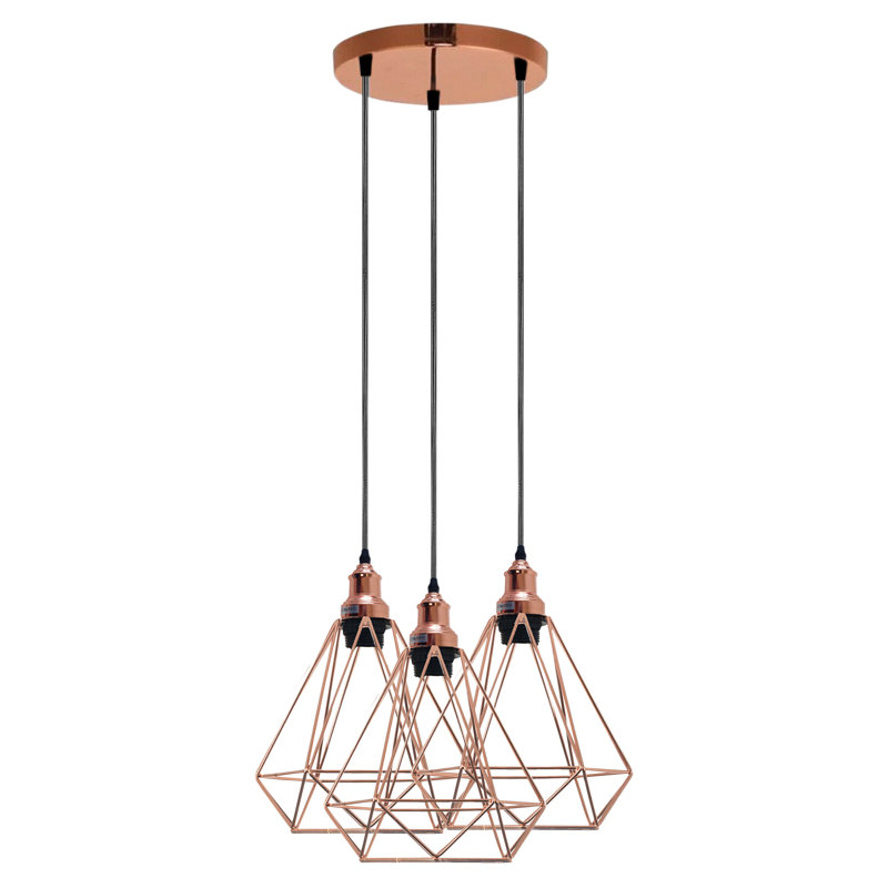Groseiller 3 - Light Rose Gold Cluster Pendant