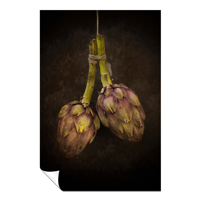 Black And White Caterpillar And Hanging Artichoke - No Frame Print, 31cm H x 20cm W