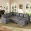 Hoelscher U Shaped Sleeper Corner Sectional Pull Out Sofa Bed With Storage Space-115950844