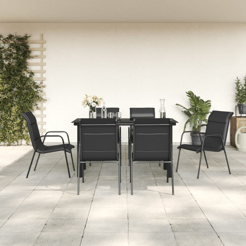 Gertrudt Patio Dining Set with Rectangular Table, 4, 55.1" L x 27.6" W x 29.1" H