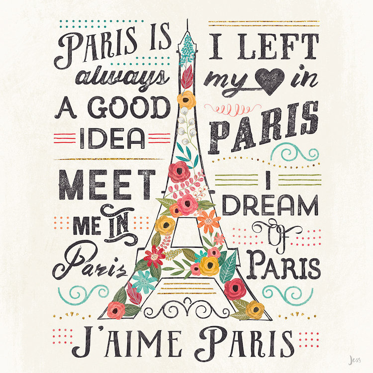 «Travel Blossoms I», art textuel sur toile tendue, H 26 po x l 26 po x P 1,5 po, Toile tendue, Pas de tapis