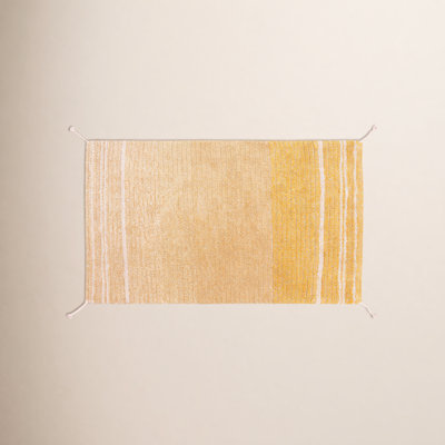 Reversible Twin Amber Washable Striped Rug