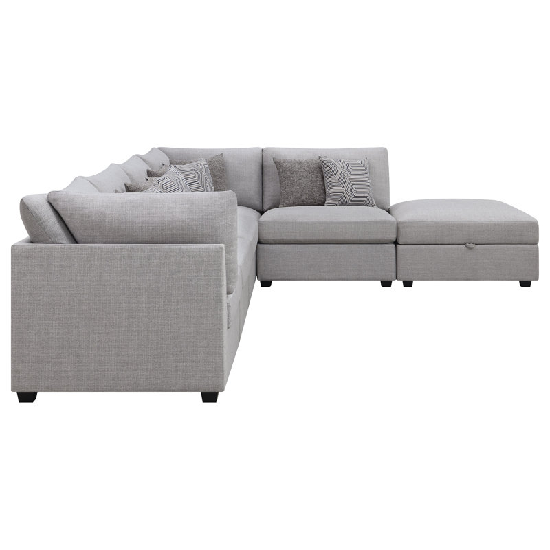 Blydenburgh 6-piece Upholstered Modular Sectional Sofa Grey, 38" H x 156" W x 117" D