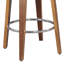 Tabouret de bar pivotant à hauteur de comptoir en bois et similicuir 27 po Mid-Century