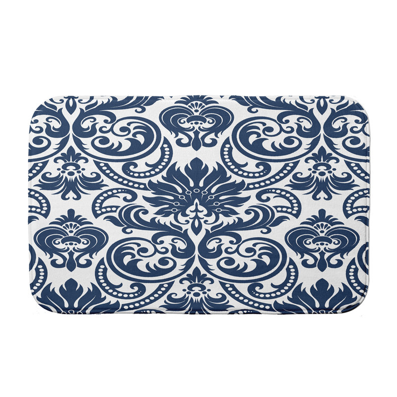 Tapis pour salle de bain Lowenstein, H 18 po x L 30 po, Bleu