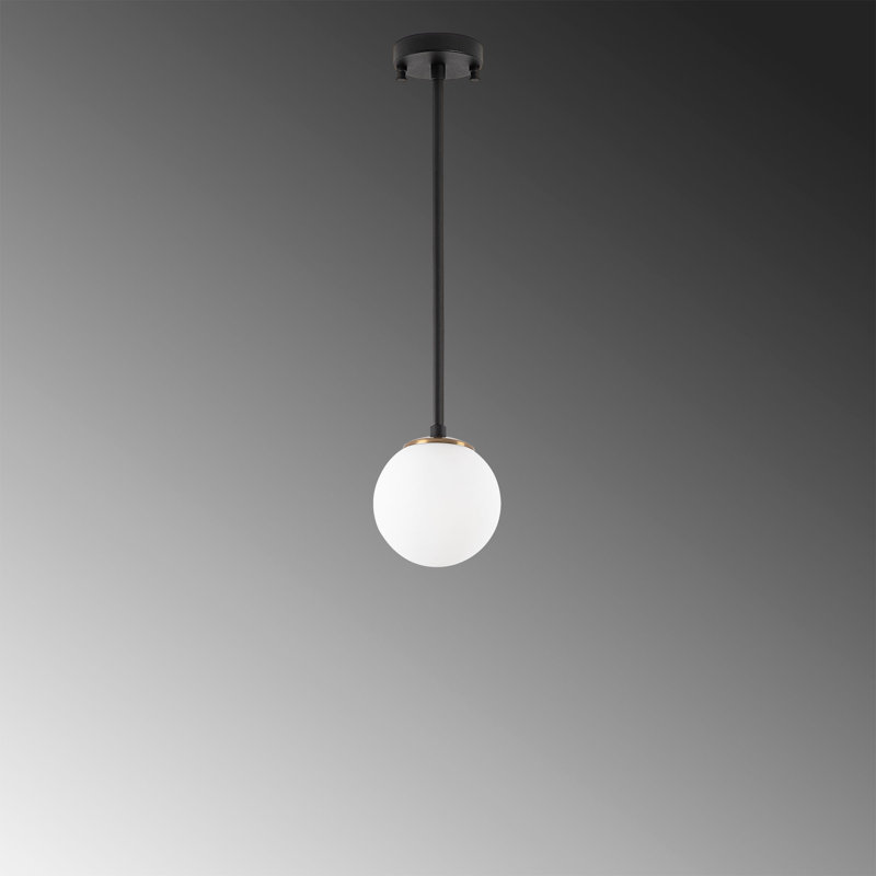 Luminaire suspendu sphère 1 lumière Madiun, Noir