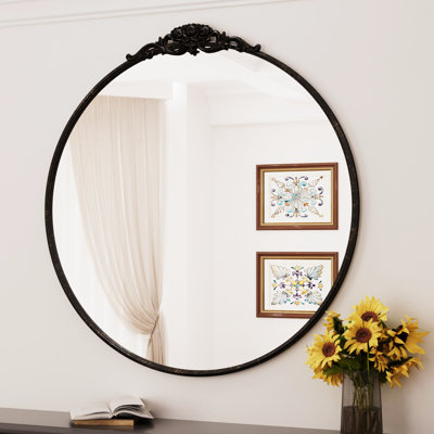 Miroir mural rond en fer Stourbirdge