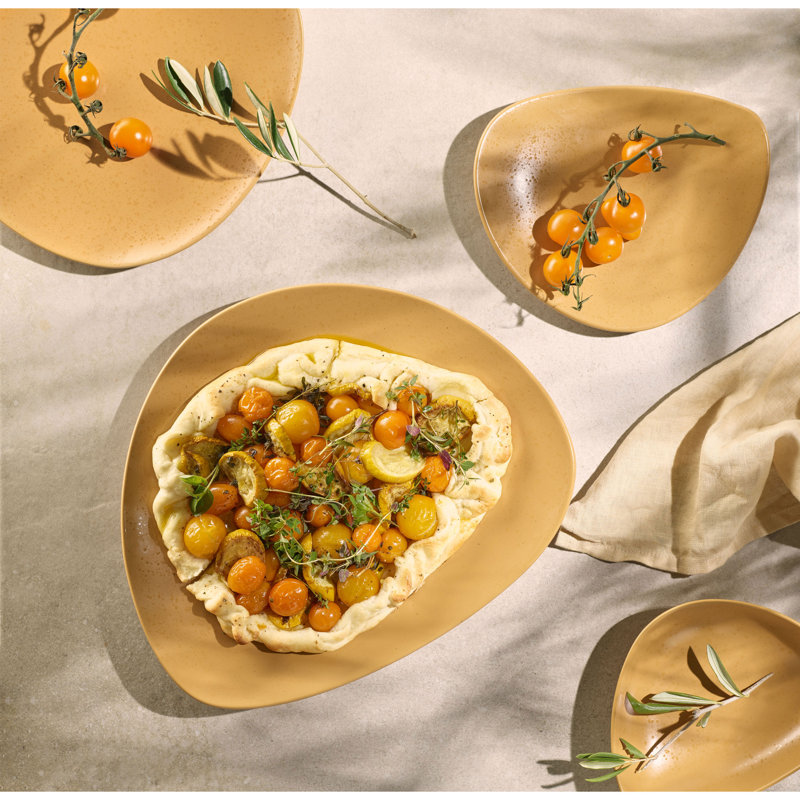 ASA Selection Cuba Ocra gourmet plate, gourmet plate, stoneware, yellow