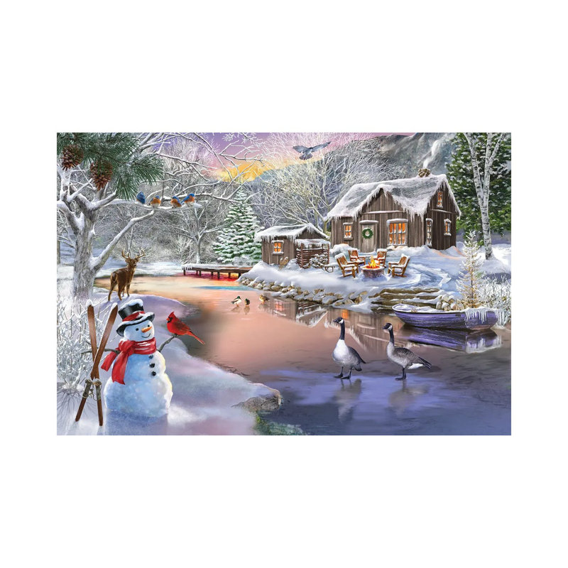 Winter Cabin II- Gallery-Wrapped Canvas Giclée, 26" H x 40" W