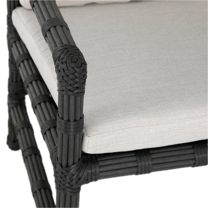Newport Patio Dining Armchair with Cushions, No Welt, Verona Silver, Onyx