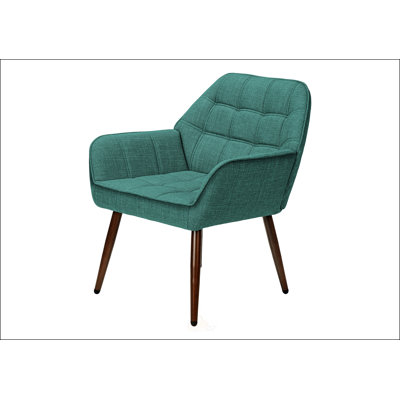 Fauteuil d'appoint contemporain avec rembourrage en mousse confortable, tissu doux au toucher et pieds en métal élégants pour les espaces de vie modernes.