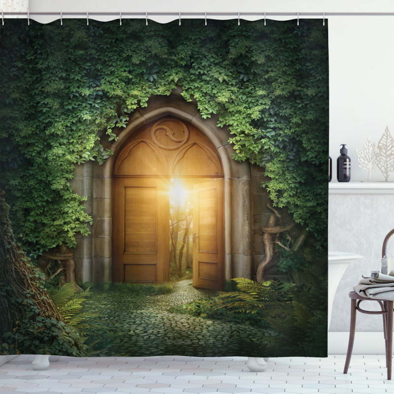 Ensemble de rideau de douche et crochets Fantasy, H 70 po x l 69 po
