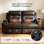 Fauteuil inclinable VANSOFA, canapé inclinable 2 places avec massage et chaleur, canapé fonctionnel sans outils, fauteuil inclinable USB-A et USB-C pour le salon-130374271