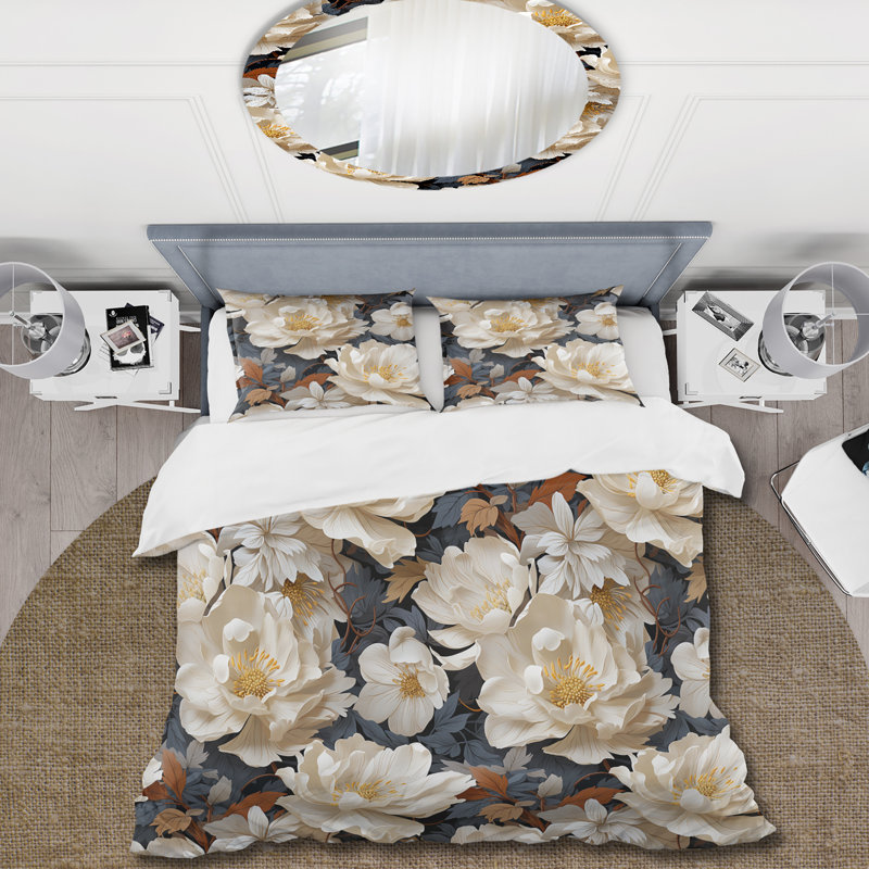 Ensemble de housse de couette Floral - microfibre de polyester, Housse de couette très grand et 2 très grandes t