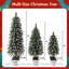 Sapins artificiels Frostvale préilluminés en 3 parties, forme crayon, avec pointes enneigées et lumières DEL blanc chaud, pour porche d'entrée