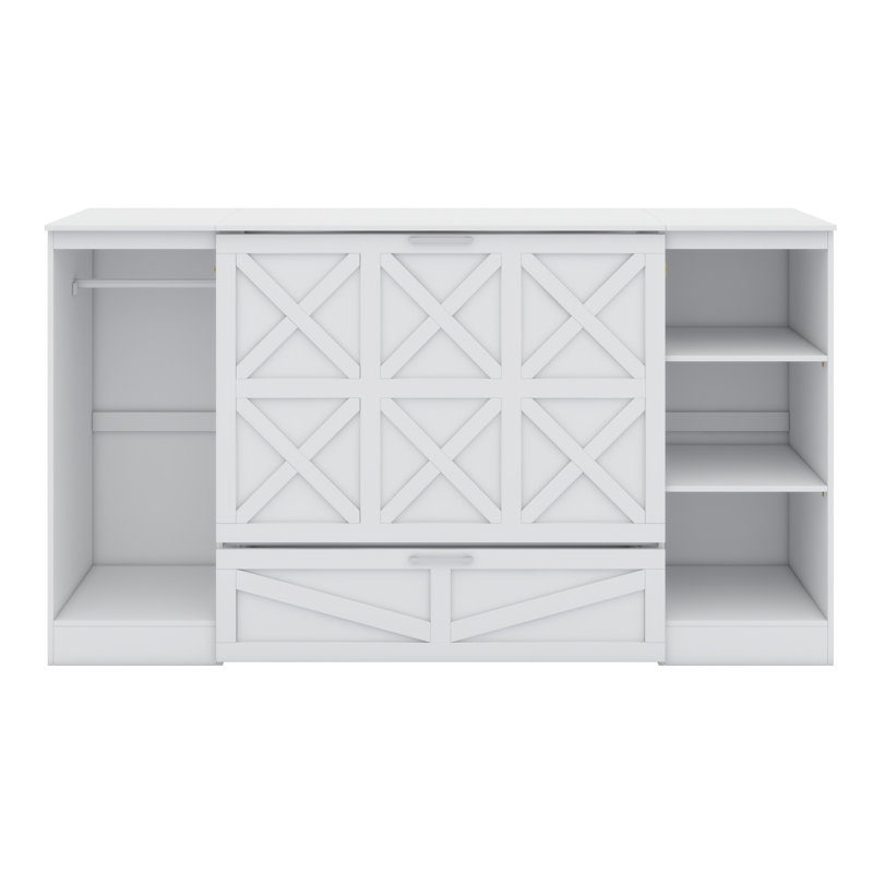 Lit escamotable avec tablettes et garde-robe Murphy