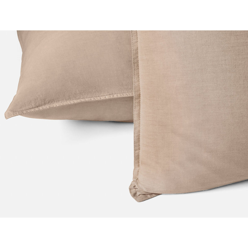 Organic Crinkled Percale Sham, Hazel Chambray, Standard