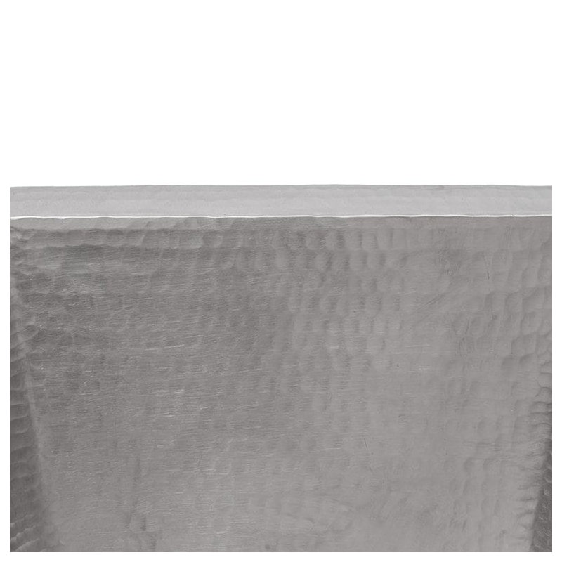 Lavabo de salle de bain rectangulaire 17 "en cuivre martelé, Nickel Electroless
