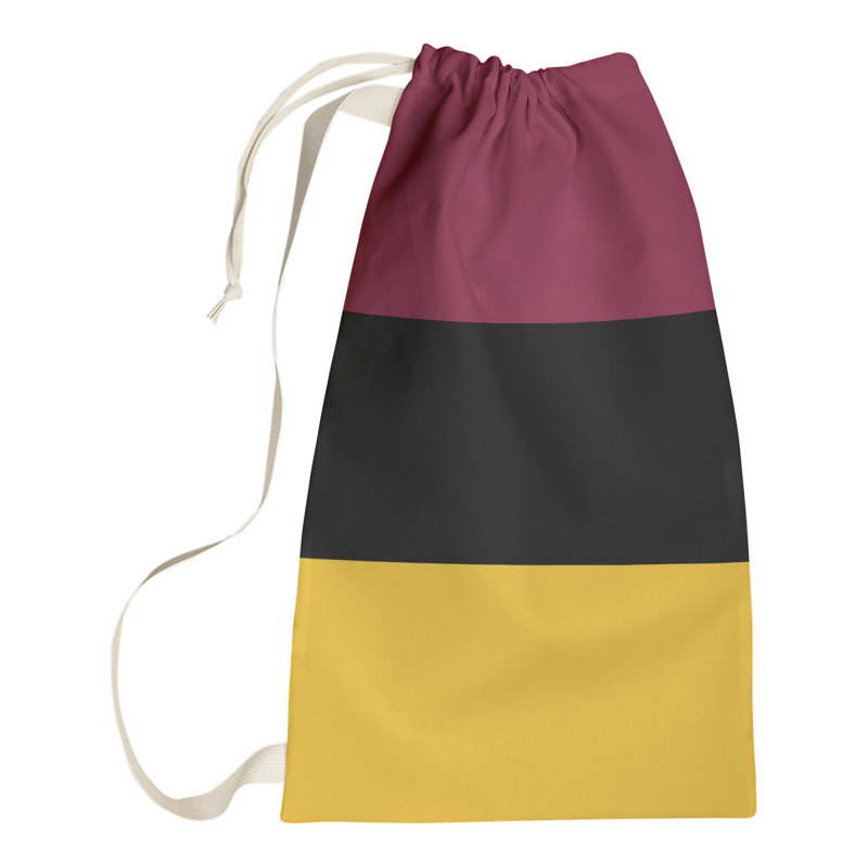 Fabric Laundry Bag with Handles, Medium (36" H x 28" W x 1.5" D), Pittsburgh Maroon/Black/Yellow