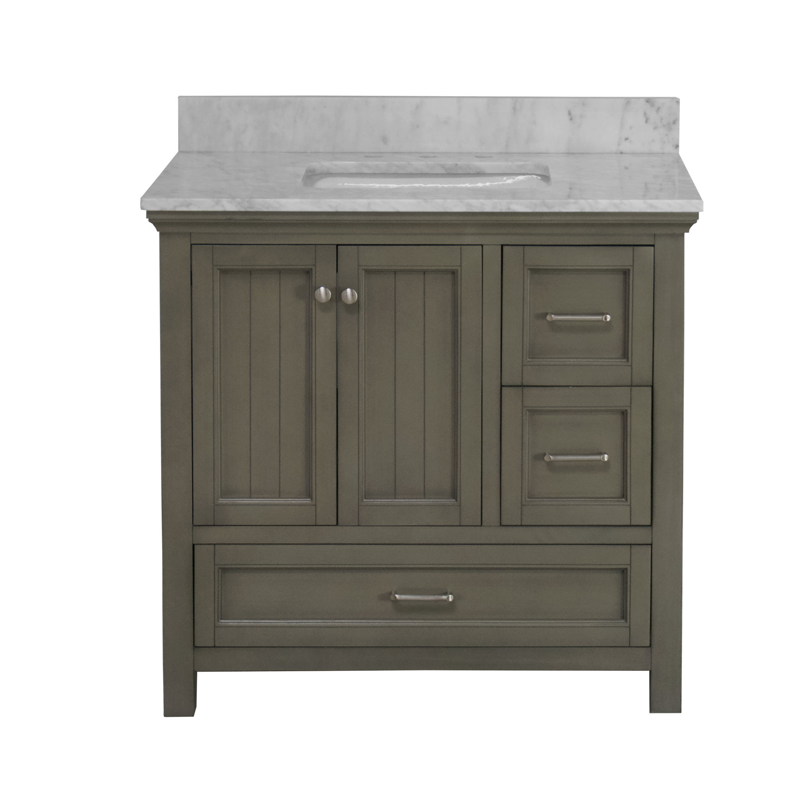 Maven 36'' Single Bathroom Vanity, Weathered Gray