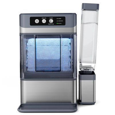 Machine à glaçons de comptoir, glaçons rapides de 6 à 10 minutes, 44 livres / 24 heures, deux réservoirs d'eau, nettoyage automatique, compact pour la maison et le véhicule récréatif
